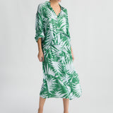 Conjunto acetinado de saia e blusa Liu Jo estampado em verde