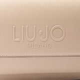 Mala de ombro LIU JO ecru com logotipo em relevo