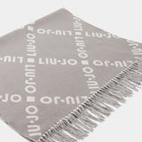 Xaile Jacquard com Franjas Cinza | Liu jo