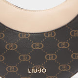 Mala de Ombro Logotipada em Bege | Liu jo
