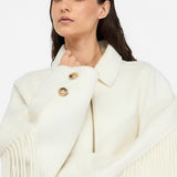Casaco Liu Jo Pea Coat de Lã com Franjas | Liu Jo