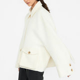Casaco Liu Jo Pea Coat de Lã com Franjas | Liu Jo
