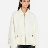 Casaco Liu Jo Pea Coat de Lã com Franjas | Liu Jo