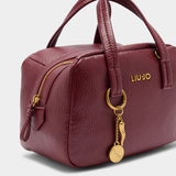 Mala de Mão Bordeaux com Charm Metálico | Liu jo