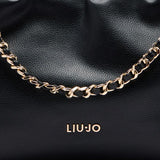 Mala de Ombro em preto com fecho de cordão medium | Liu Jo