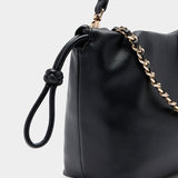 Mala de Ombro em preto com fecho de cordão medium | Liu Jo
