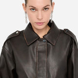 Jaqueta Biker em Polipele Castanha | Liu Jo
