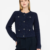 Cardigan Mistura de Alpaca e Lã Azul | Liu Jo