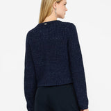 Cardigan Mistura de Alpaca e Lã Azul | Liu Jo