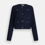 Cardigan Mistura de Alpaca e Lã Azul | Liu Jo