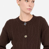 Cardigan em Malha de Lã Castanho | Liu Jo