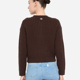 Cardigan em Malha de Lã Castanho | Liu Jo