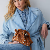 Mala de Ombro Small Riccy em Camurça Camel  | LIU JO
