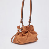 Mala de Ombro Small Riccy em Camurça Camel  | LIU JO