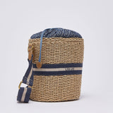 Mala de Mão "Bucket Bag" em Ráfia Azul | LIU JO
