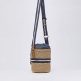 Mala de Mão "Bucket Bag" em Ráfia Azul | LIU JO