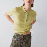 Polo de Malha Feminina Limão com botões | LIU JO