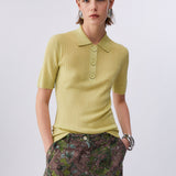 Polo de Malha Feminina Limão com botões | LIU JO