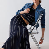 Conjunto em Malha Azul com Pesponto | LIU JO