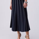 Conjunto em Malha Azul com Pesponto | LIU JO