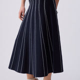 Conjunto em Malha Azul com Pesponto | LIU JO