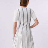 Vestido Curto em Malha Azul Com Pesponto | LIU JO