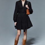 Vestido Curto em Musseline Preto | LIU JO
