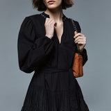 Vestido Curto em Musseline Preto | LIU JO