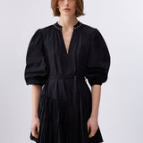 Vestido Curto em Musseline Preto | LIU JO