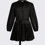 Vestido Curto em Musseline Preto | LIU JO