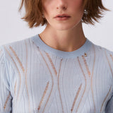 T-Shirt  de Malha Tricotada em Azul | LIU JO