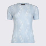 T-Shirt  de Malha Tricotada em Azul | LIU JO