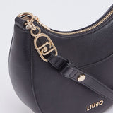 Mala Hobo Média com Pingente em Preto | LIU JO