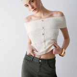 Top de Malha com Decote Bardot | Liu jo