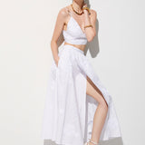 Saia Midi Branca com Bordado | LIU JO