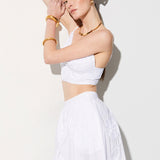 Saia Midi Branca com Bordado | LIU JO