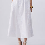 Saia Midi Branca com Bordado | LIU JO