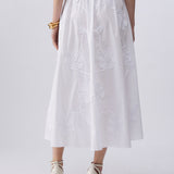 Saia Midi Branca com Bordado | LIU JO