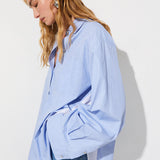 Camisa em Popelina Azul Oversized | LIU JO