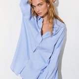 Camisa em Popelina Azul Oversized | LIU JO