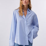 Camisa em Popelina Azul Oversized | LIU JO