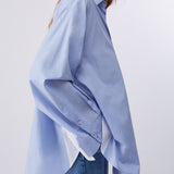 Camisa em Popelina Azul Oversized | LIU JO