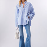 Camisa em Popelina Azul Oversized | LIU JO