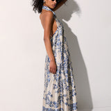 Vestido acetinado com Print Azul | LIU JO