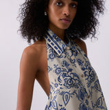 Vestido acetinado com Print Azul | LIU JO