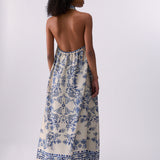 Vestido acetinado com Print Azul | LIU JO