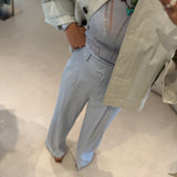 Calça Palazzo com Riscas e fio de Lurex | LIU JO