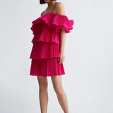 Vestido curto plissado