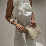Vestido midi branco FARM RIO garden lezing