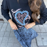 Sweatshirt Azul Marinho com Print | Scotch & Soda